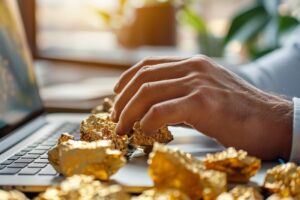 Man som investerar i guld